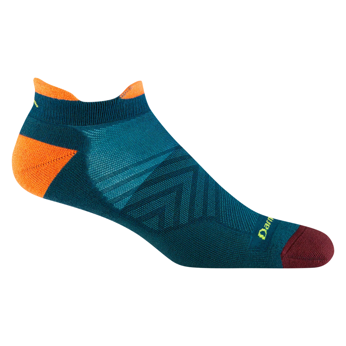Darn Tough Mens Run No Show Tab Ultra-Lightweight Running Sock in dark teal