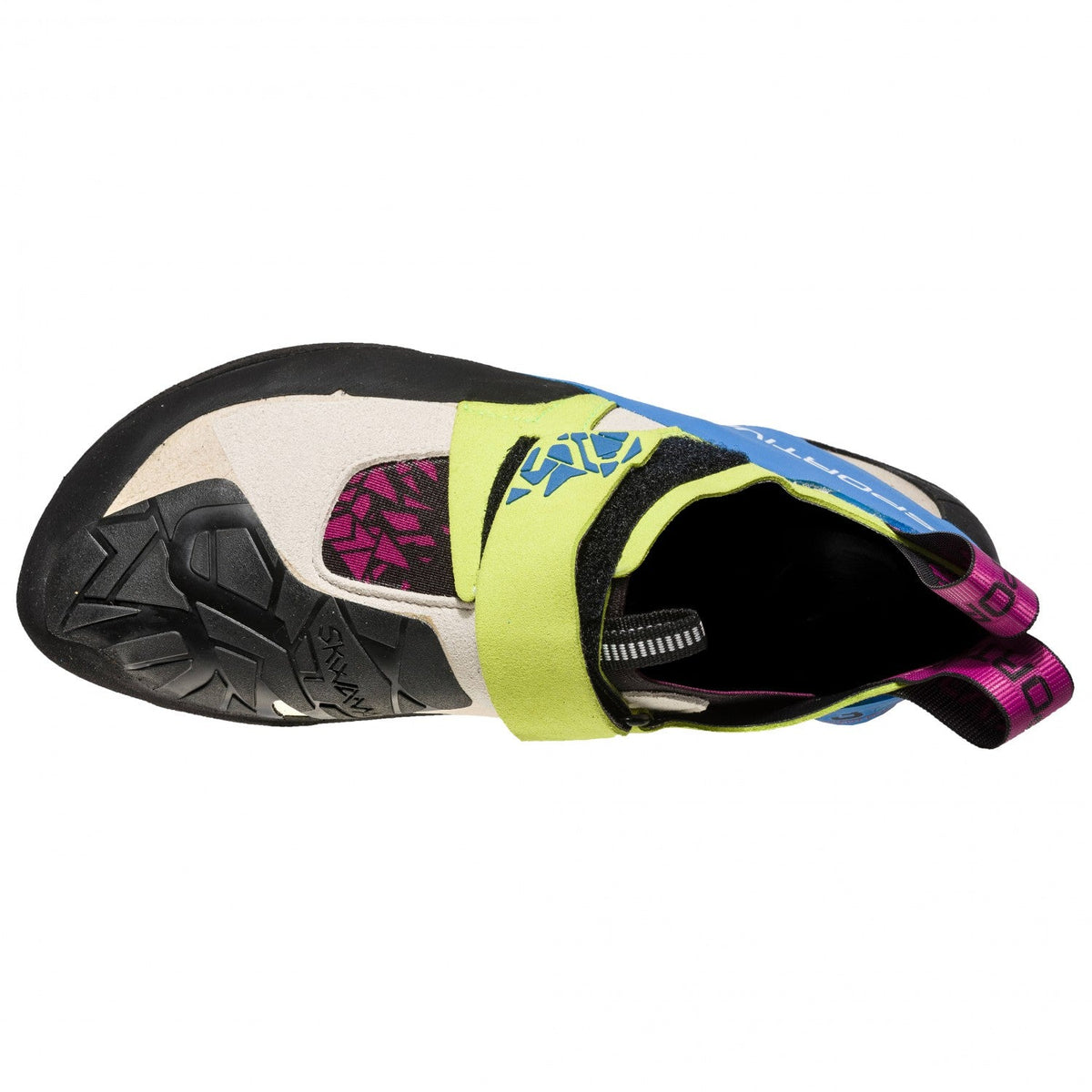 La Sportiva Skwama Women's climbing shoe as seen from above.