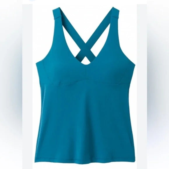 Prana LAYNA BRA TANK - Womens S - Strom Blue
