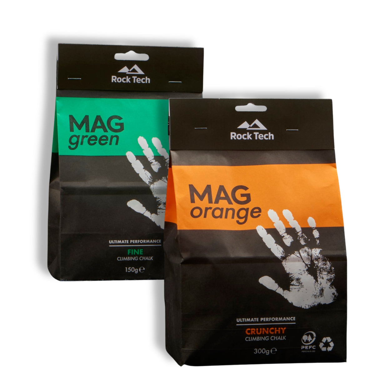 Rock Technologies MAG Green/Orange Chalk 150g - 2 Pack