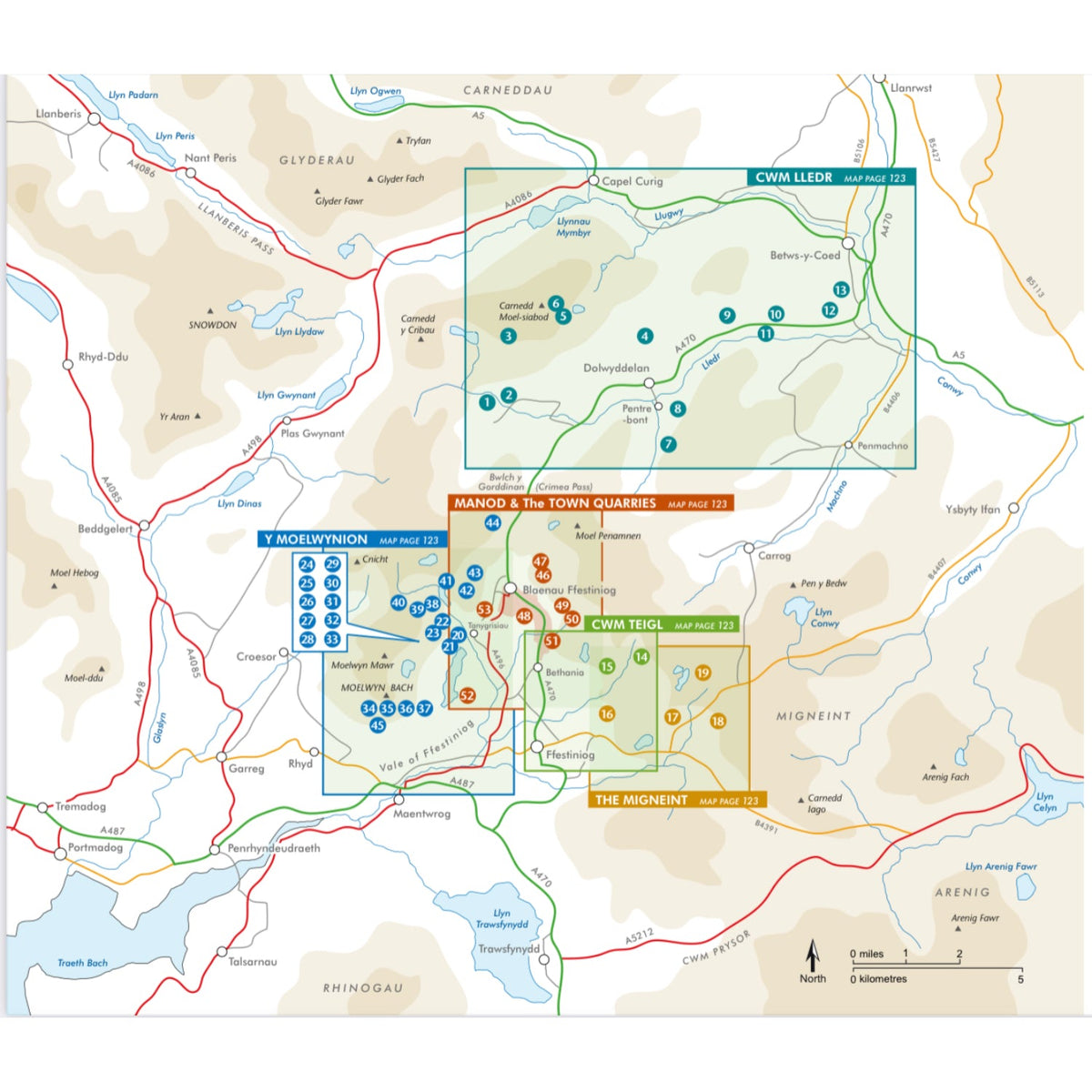 Moelwynion Area Map