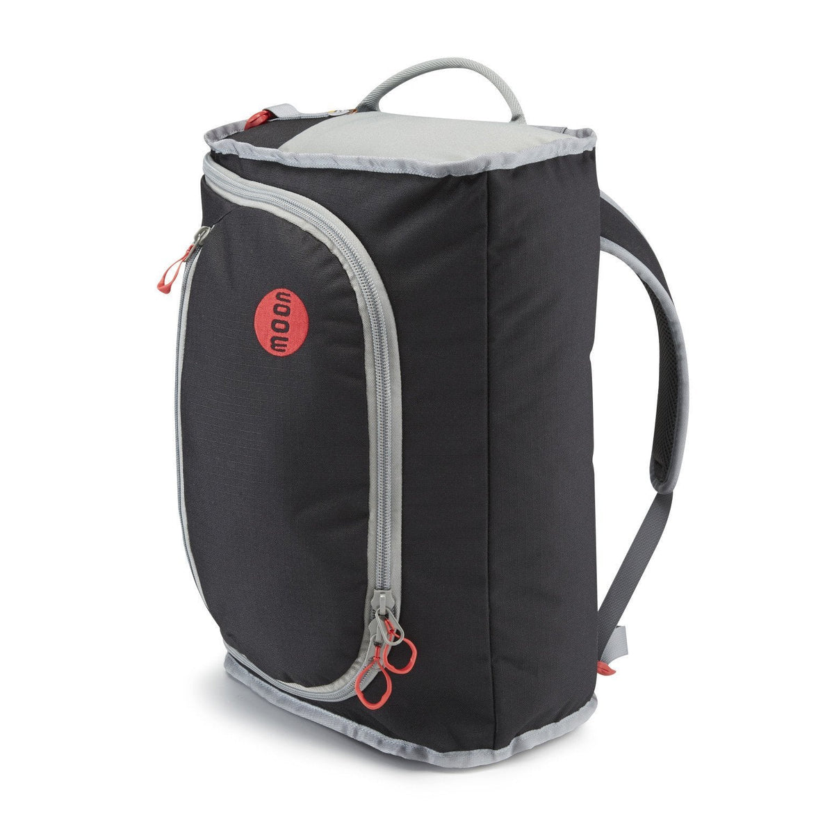 Moon Bouldering Pack, in black colour shown in rucksack mode