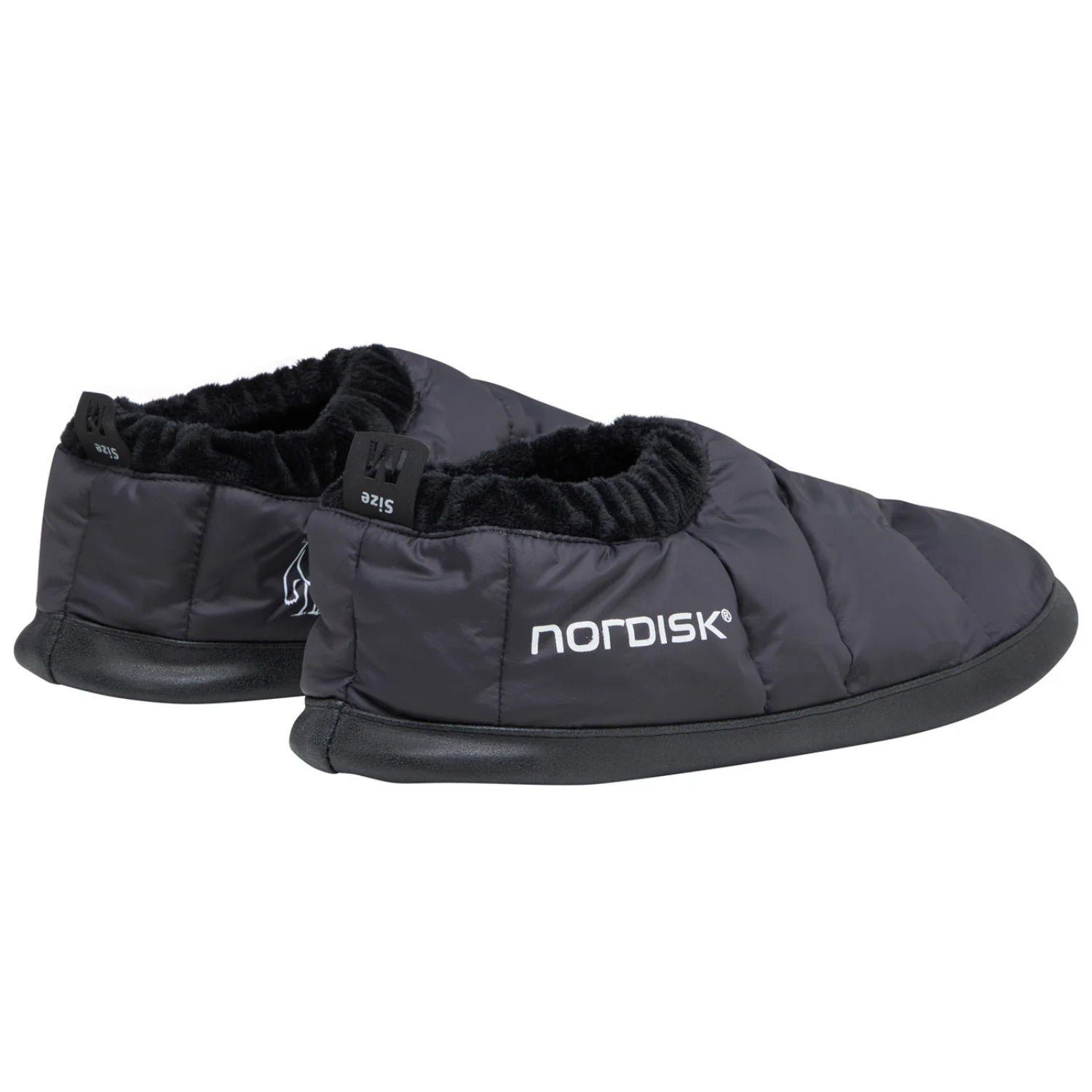 nordisk mos down slippers in black