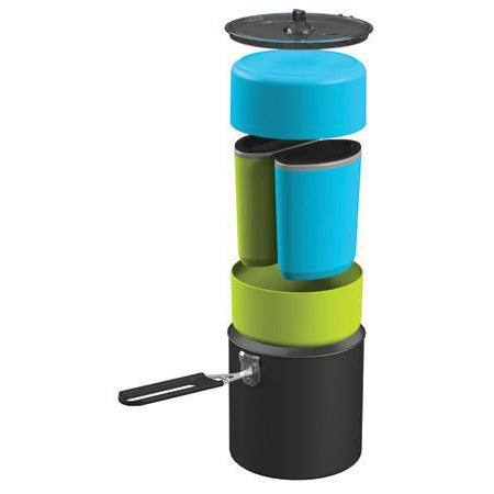 MSR Trail Lite Duo System, showing all cookware parts stacked 