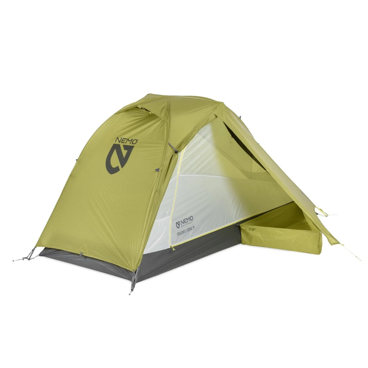 green camping tent on a white background