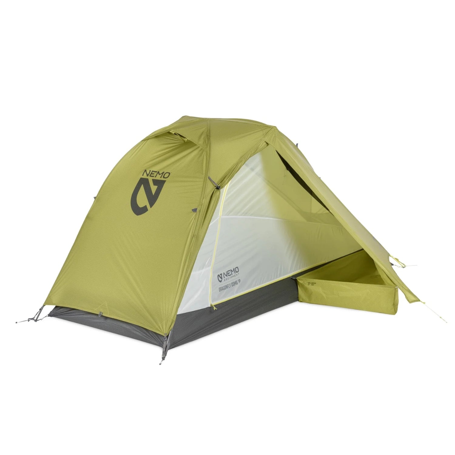 green camping tent on a white background