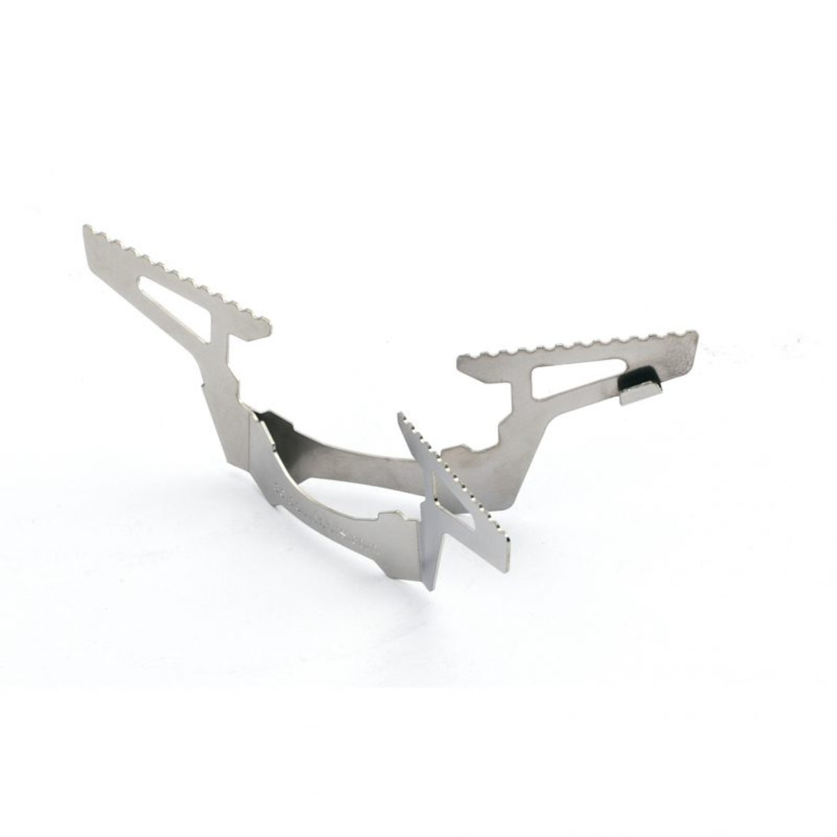 SOTO TriFlex Pot Support for Windmaster Stove. Metal multitool with various tools on a white background