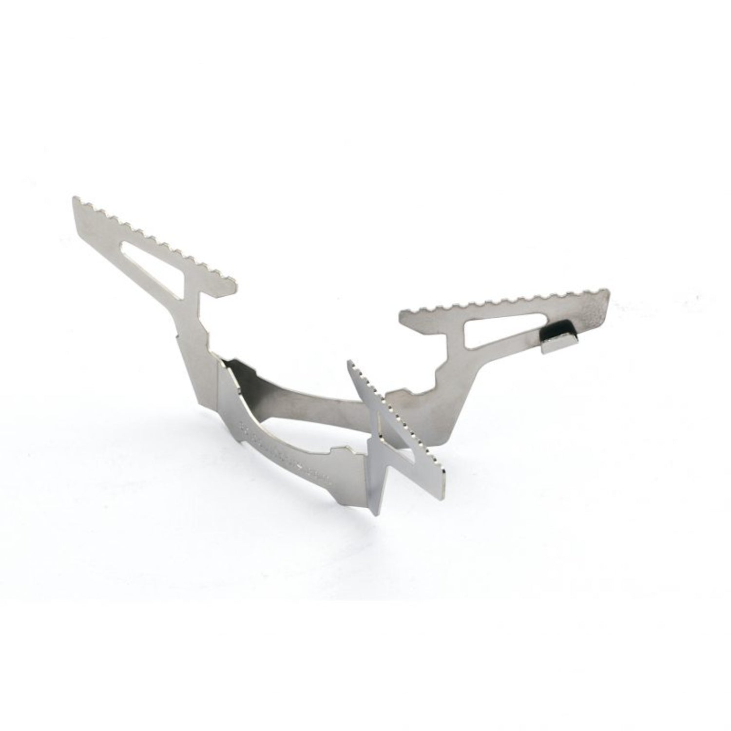 SOTO TriFlex Pot Support for Windmaster Stove. Metal multitool with various tools on a white background