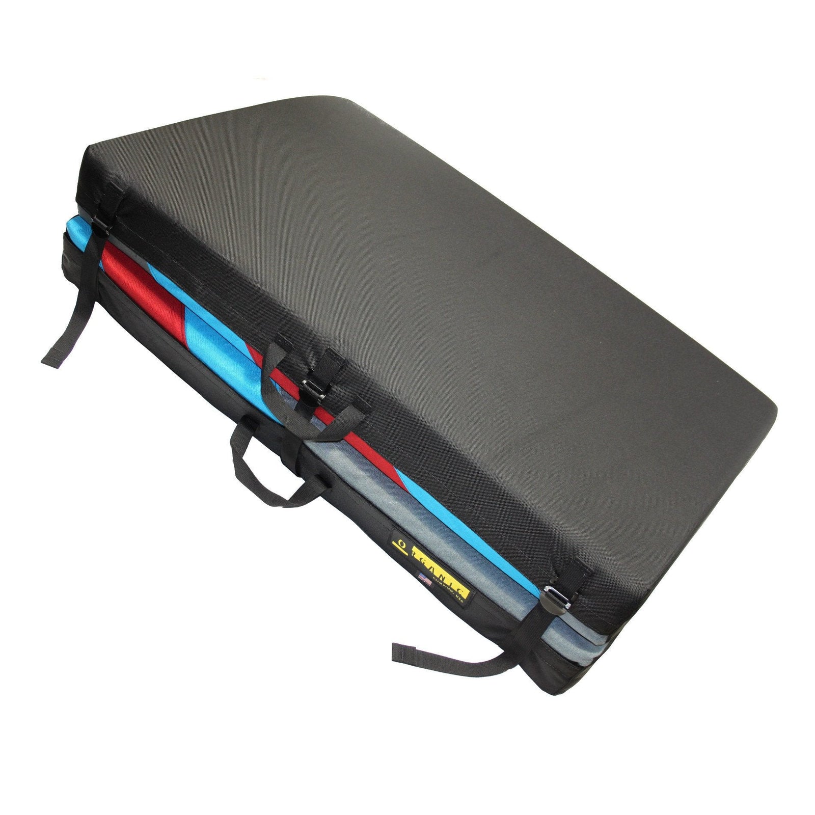 Organic Simple Pad, shown open in grey, green, red and yellow colours