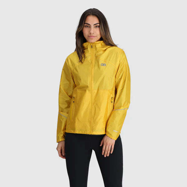 Outdoor Research Women's Helium Rain Jacket  - Size M - Saffron