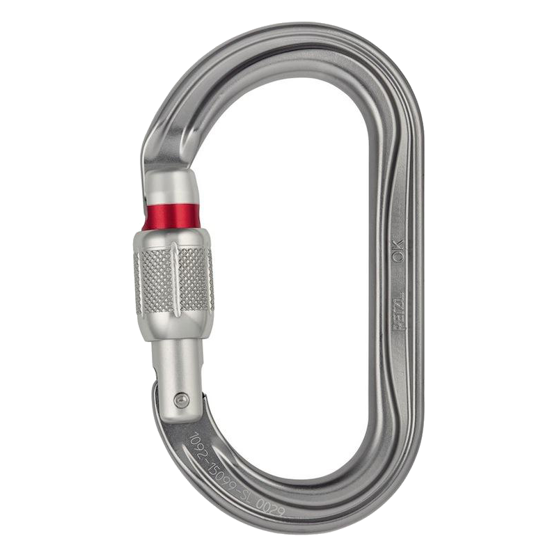 Petzl OK Oval Screwgate carabiner, in silver
