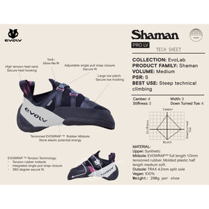 Evolv Shaman Pro LV Climbing Shoe - Women's Black/Beet Red 8