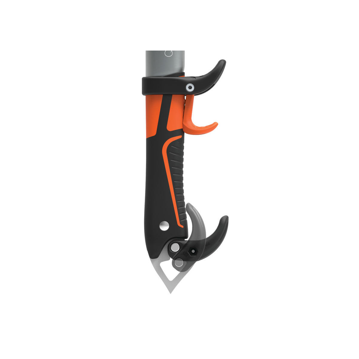 Petzl Quark Ice Axe, close up showing handle design detail