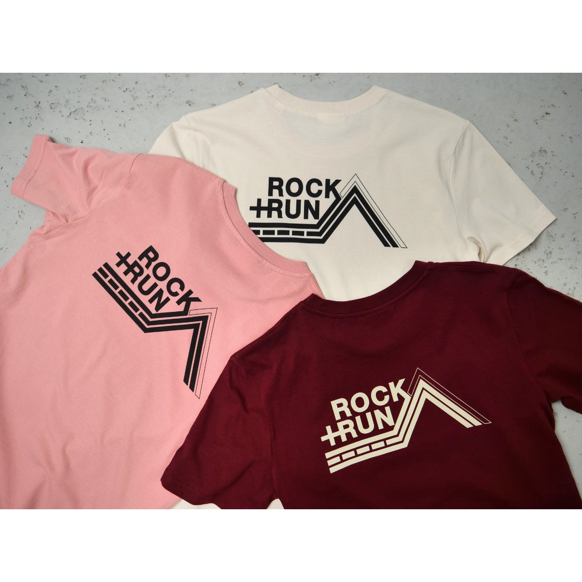 Rock+Run T-Shirt - Vintage White, Canyon Pink and Burgundy