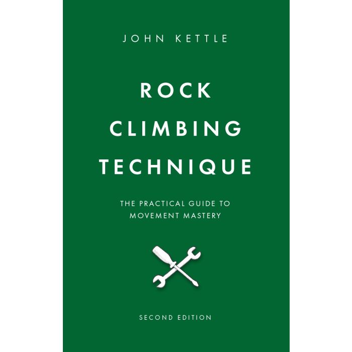 Book cover of 'Rock Climbing Technique' by John Kettle with a green background and white text.