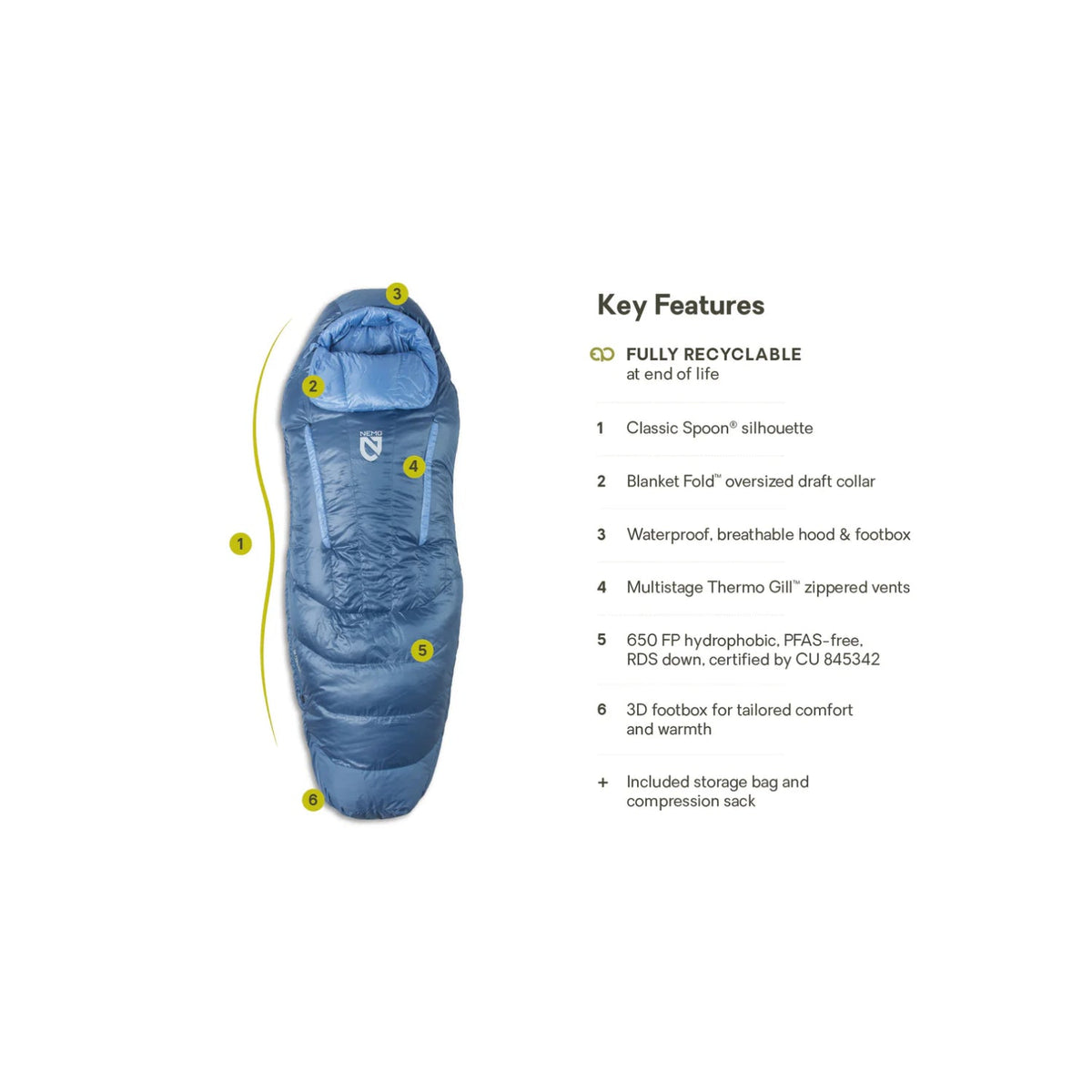 Nemo Disco Womens Endless Promise Sleeping Bag 30F/-1°C