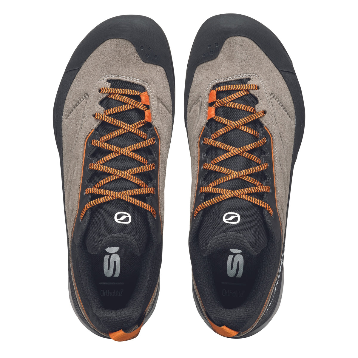 Scarpa Rapid XT approach shoes in Taupe-Rust Orange colour showing upper profile.