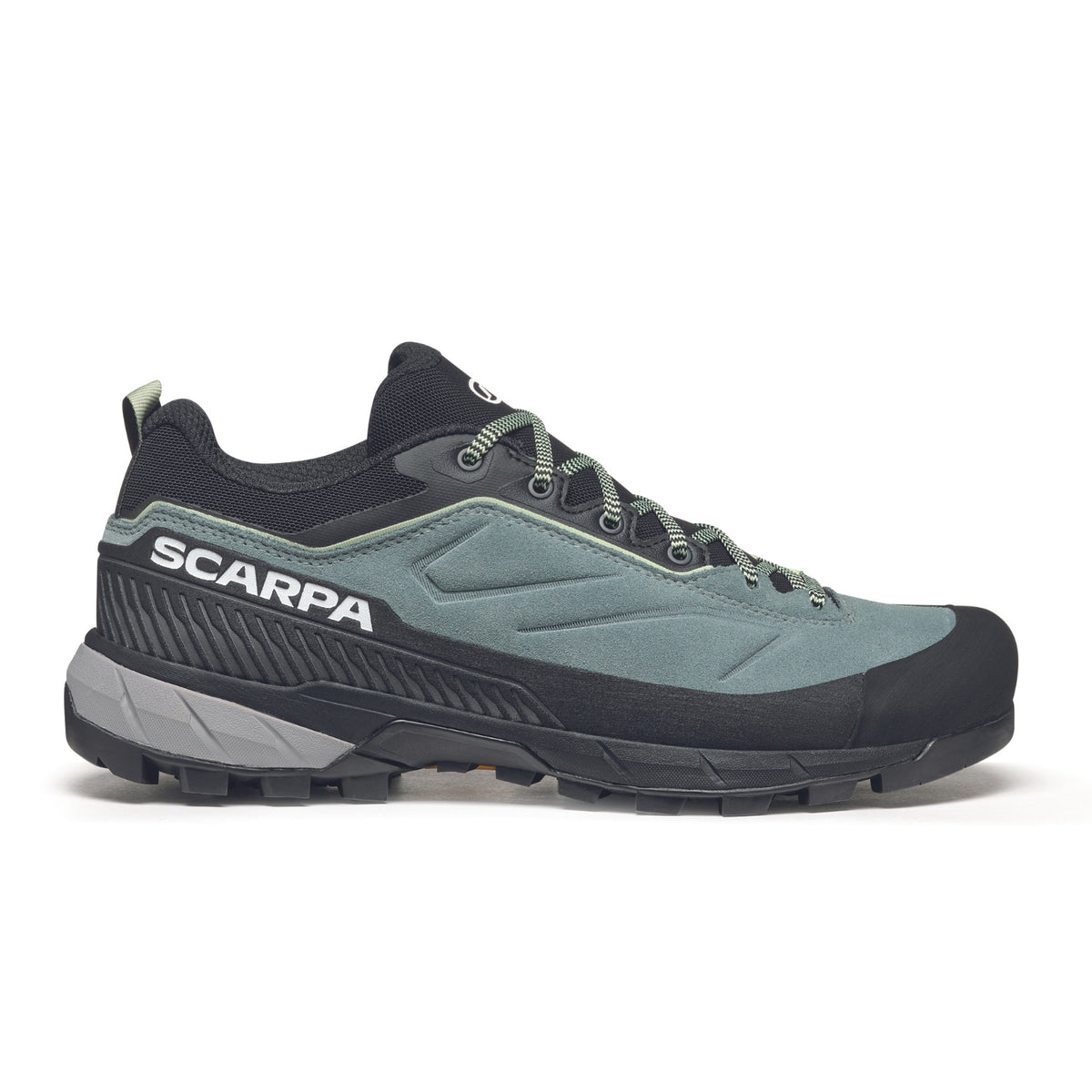 Scarpa Rapid XT Womens approach shoes in Conifer-Sunny Lime showing side profile