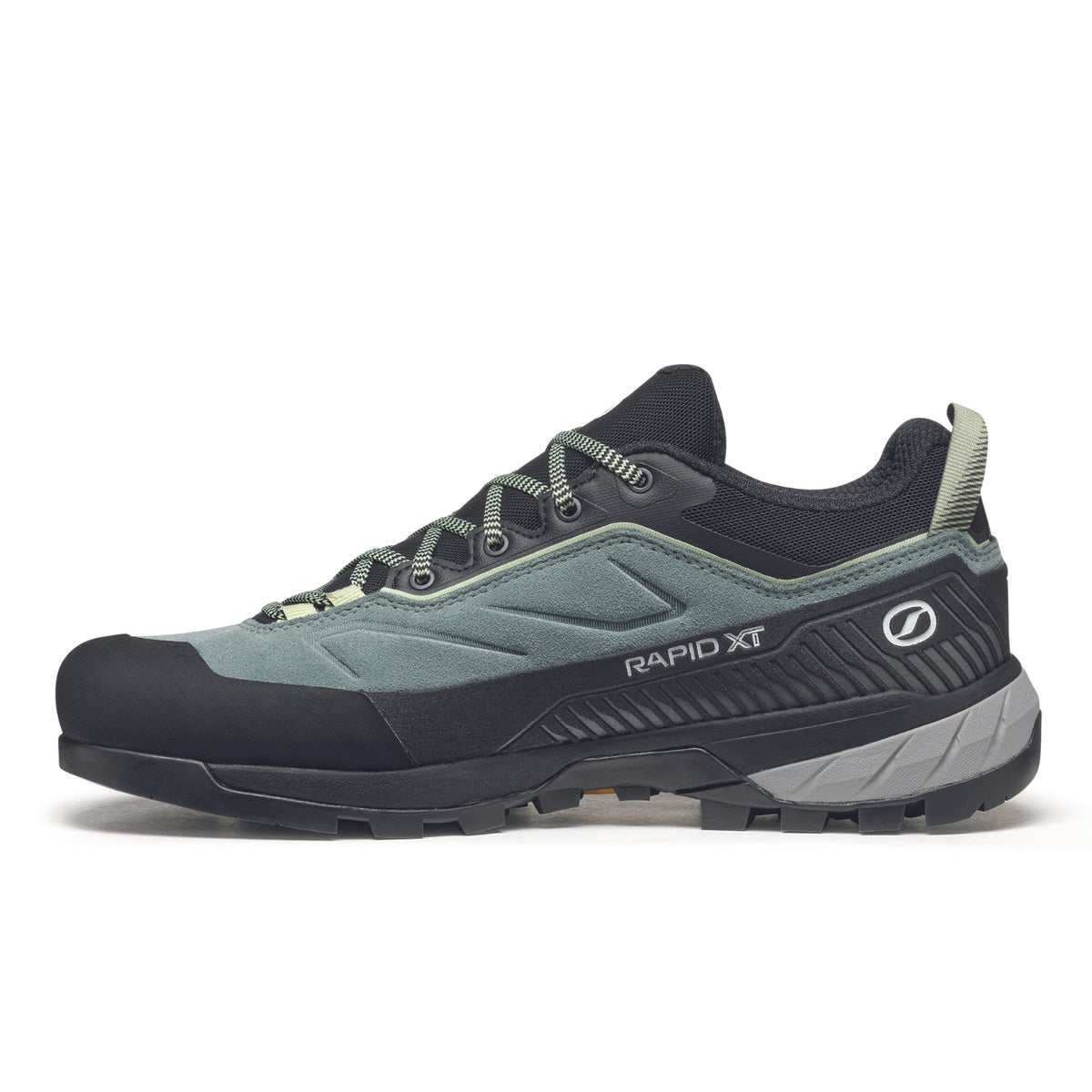 Scarpa Rapid XT Womens approach shoes in Conifer-Sunny Lime showing inside profile