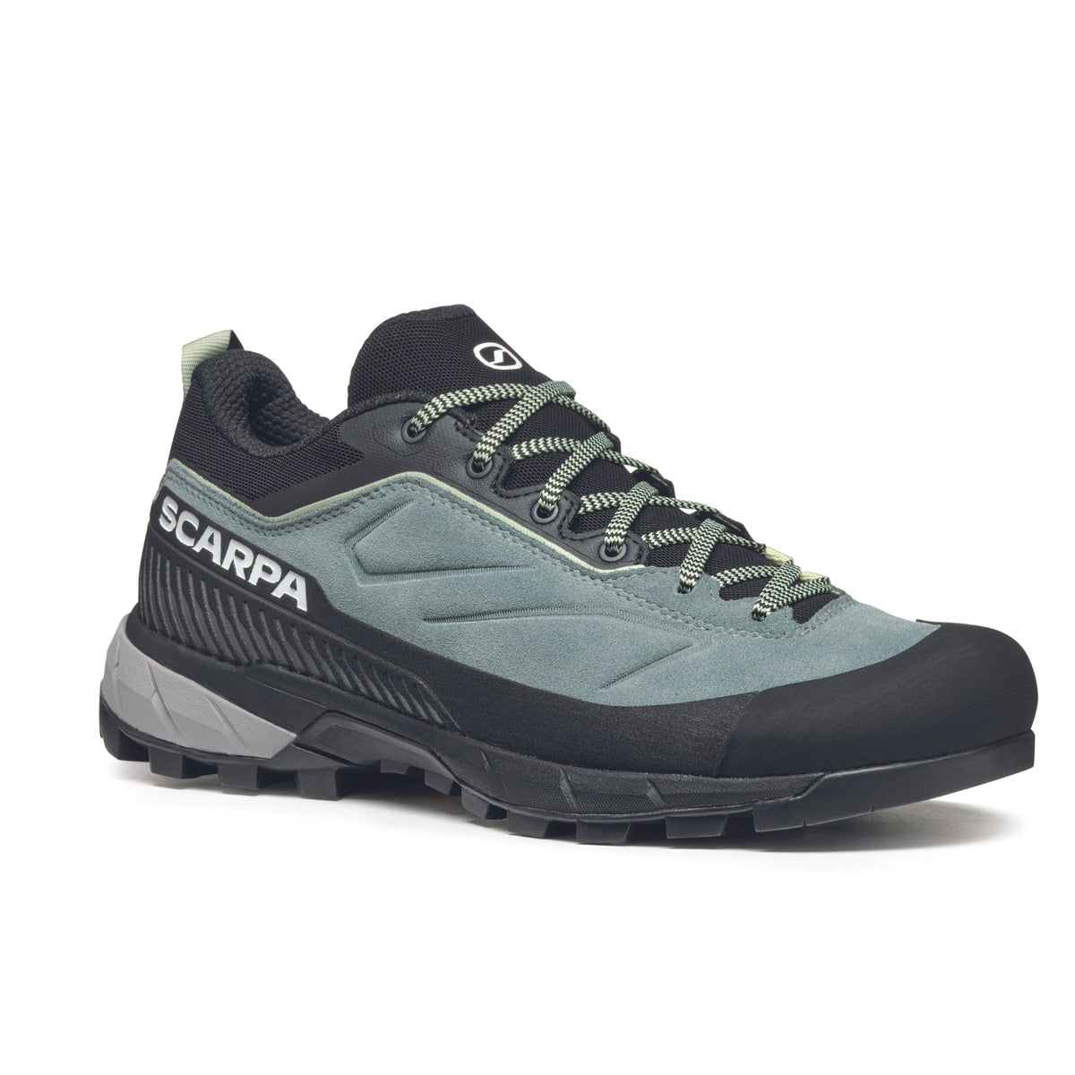 Scarpa Rapid XT Womens approach shoes in Conifer-Sunny Lime showing side profile