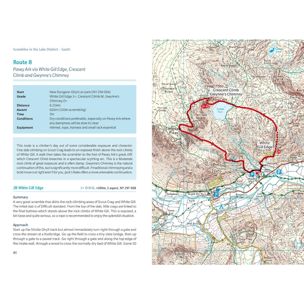 Scrambles in the Lake District South, Map Example