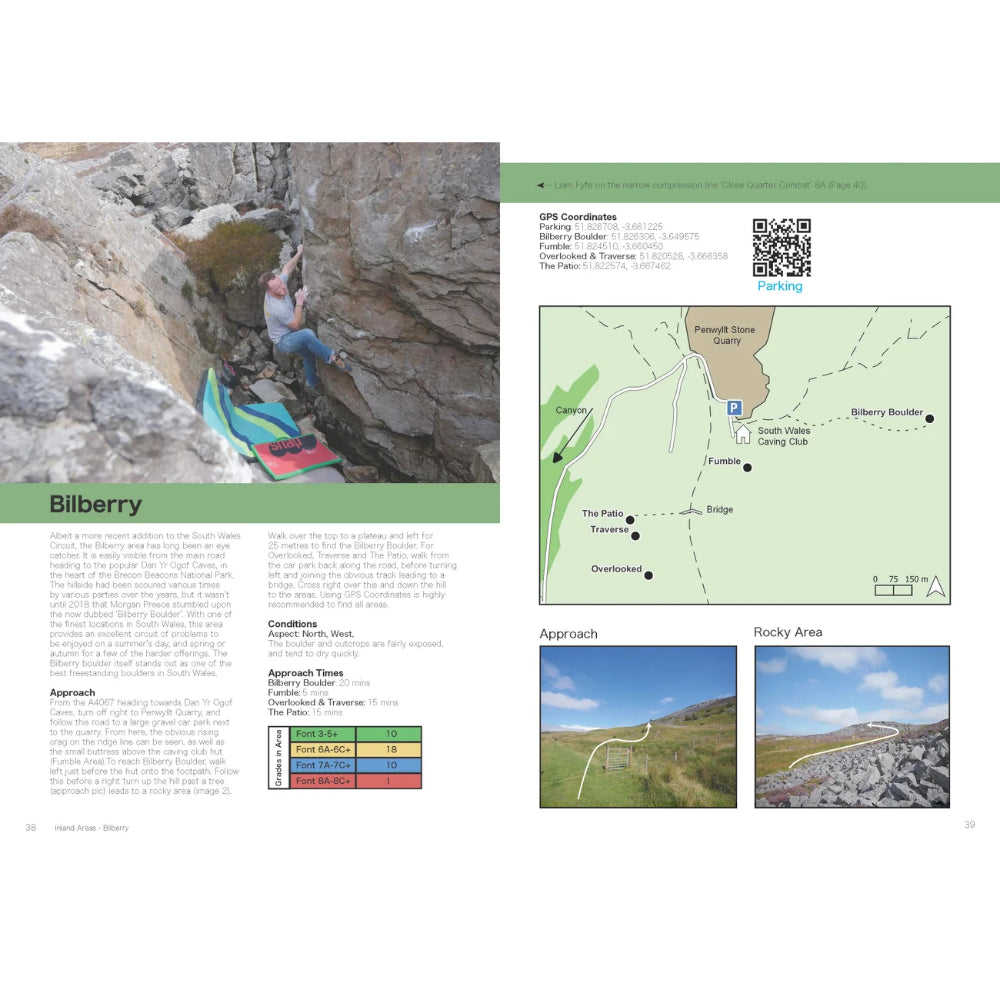 South Wales Bouldering Guidebook, Sample Page