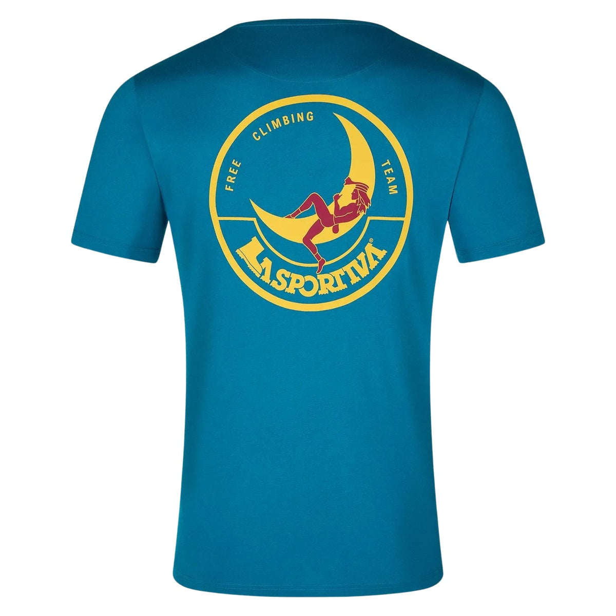 La Sportiva Climbing on the Moon T-Shirt Turquoise/Yellow