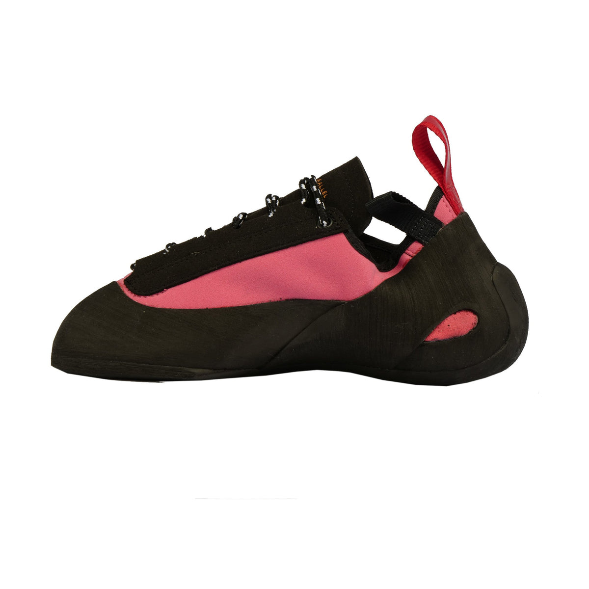 Inside view of the Unparallel Up Lace LV in pink showing the lace up closure and red rear pull tab