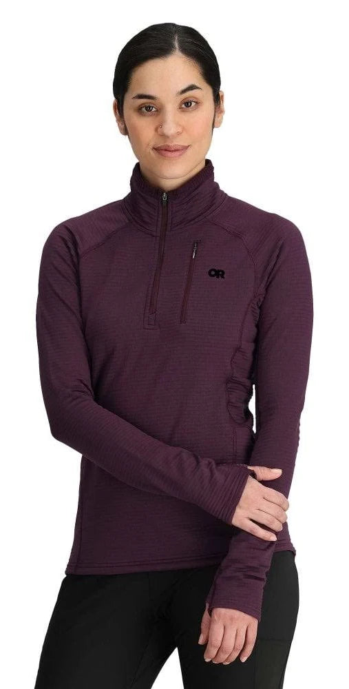 Outdoor Research Women's Vigor Grid Fleece Quarter Zip - Size S - Amethyst