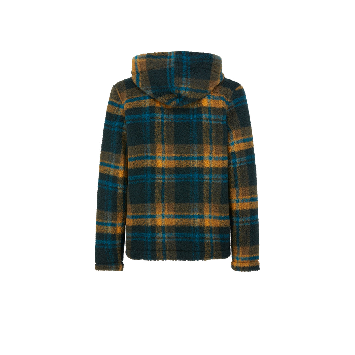 Plaid jacket with a hood on a white background