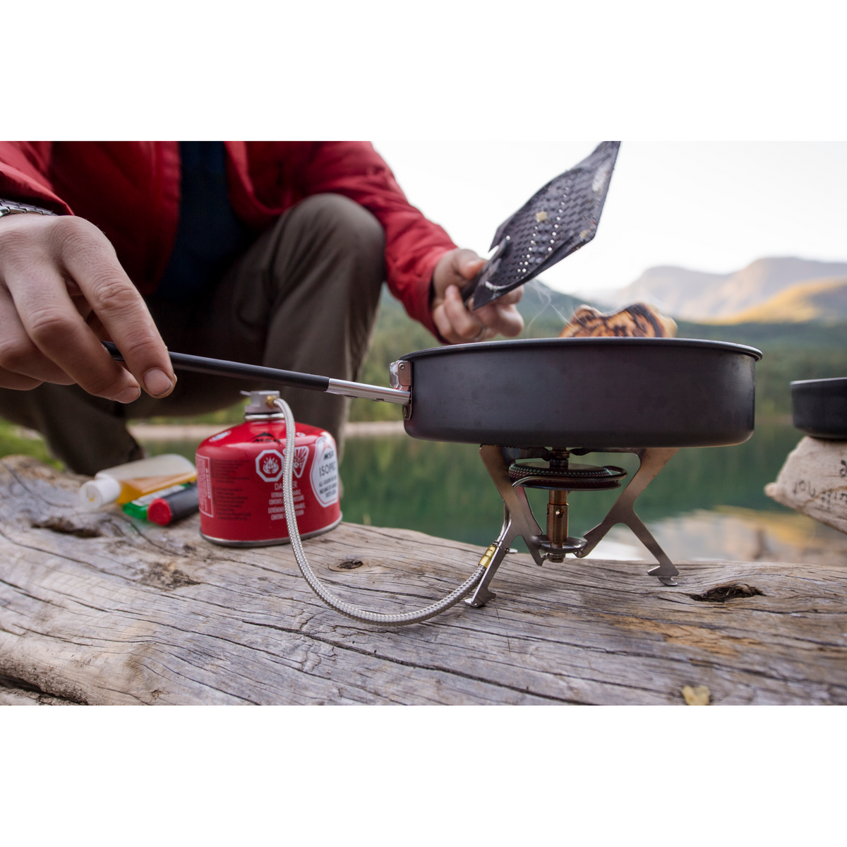 MSR WindPro II stove in use