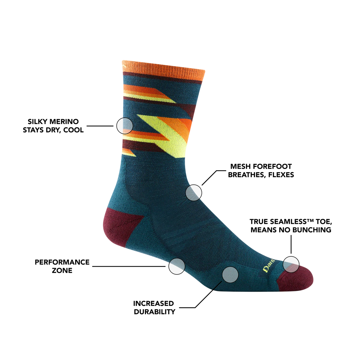 Darn Tough Men's Bolt Micro Crew Ultra-Lightweight Running Sock