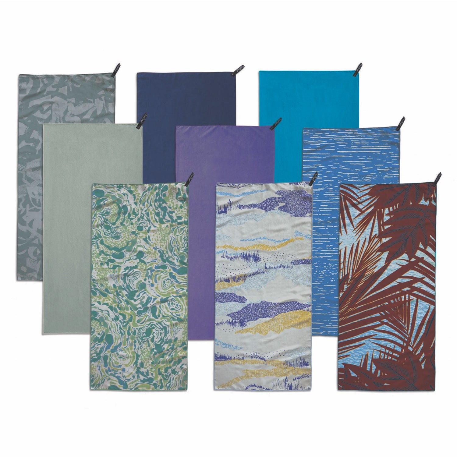 Packtowl Personal Towel - Hand size showing all colours