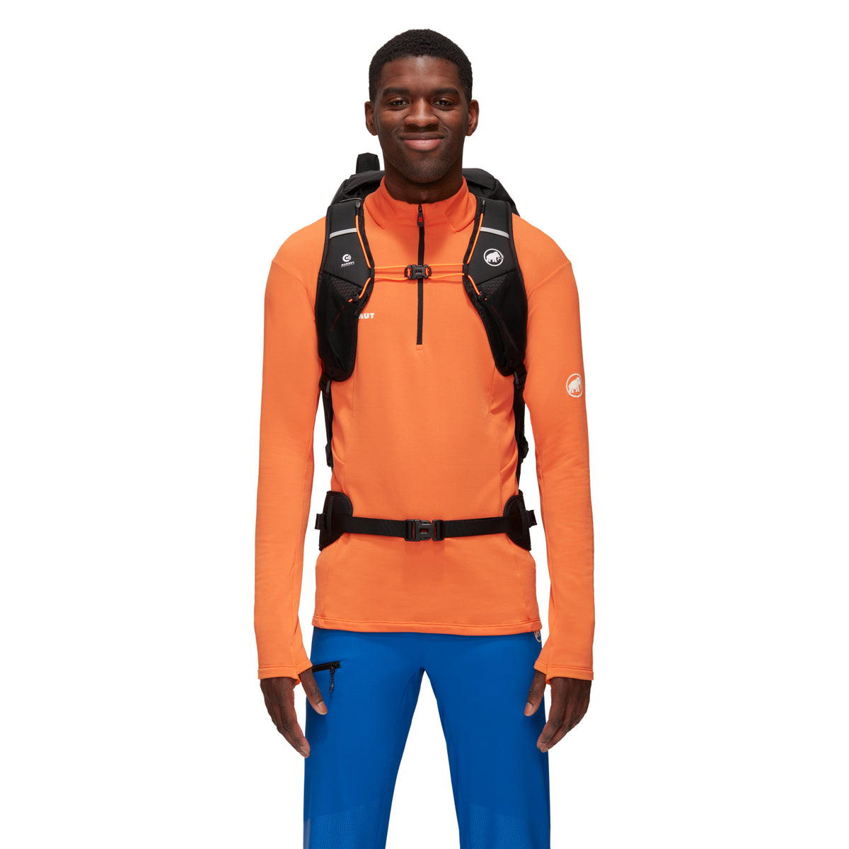 Mammut Trion Nordwand 38 black - in use showing chest and hip straps