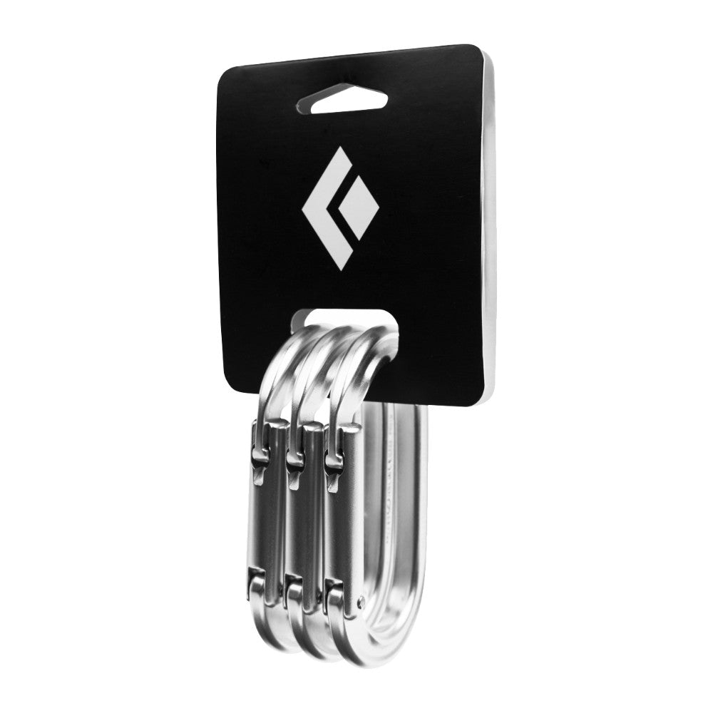 Black Diamond Oval Keylock Carabiner 3-Pack, silver
