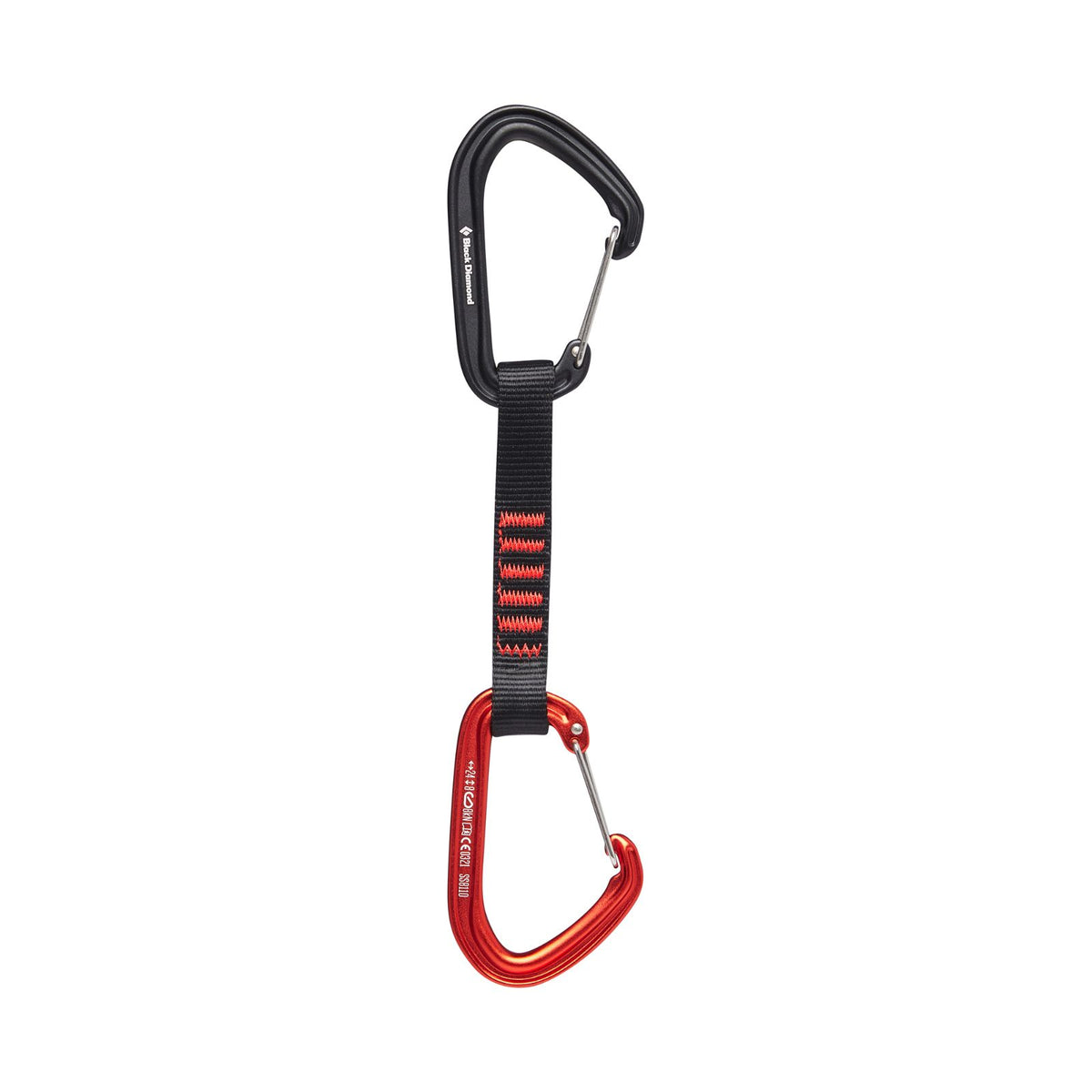 Black Diamond&#39;s lightweight and highly adaptable quickdraw features the updated HotWire wiregate carabiners.