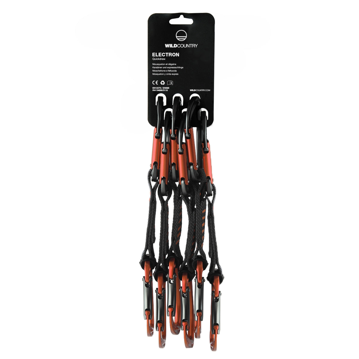 Wild Country Electron 12cm Quickdraw 6-pack, Orange and Black