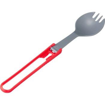 MSR Folding camping Spork, in red and grey colours