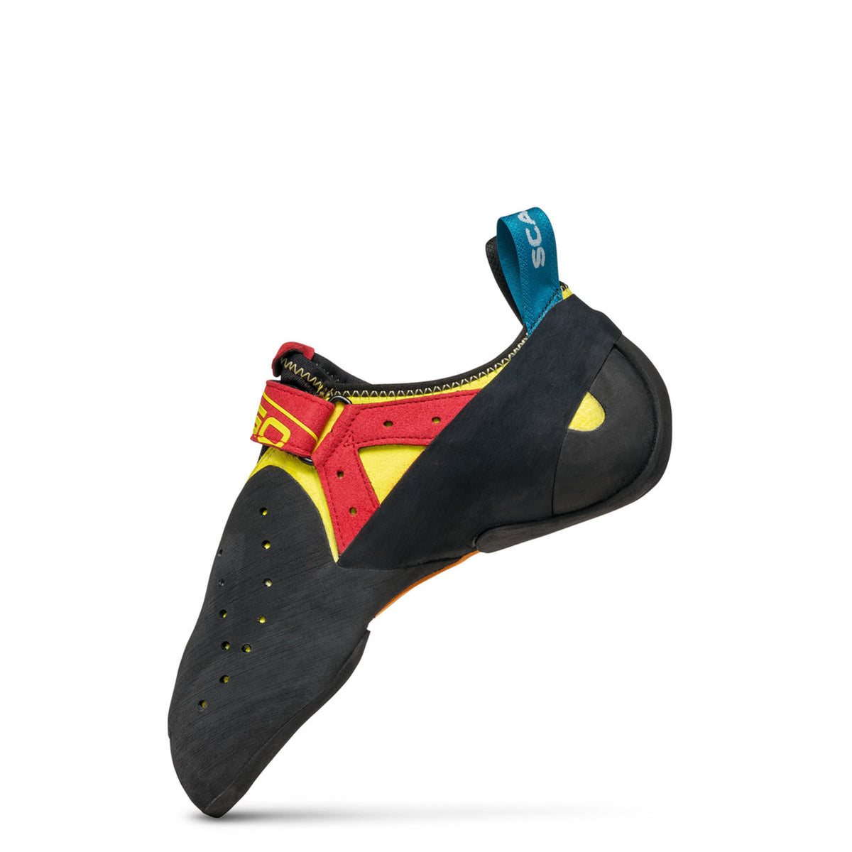 Scarpa Drago climbing shoe, in black and yellow colours