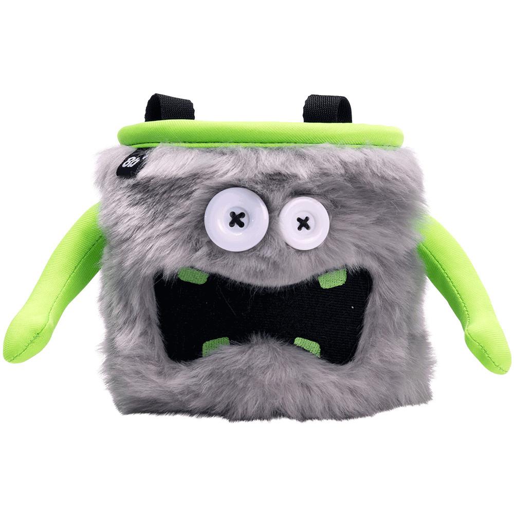 8BPlus Donald Chalk Bag, front view showing funny monster face, in grey and green colours