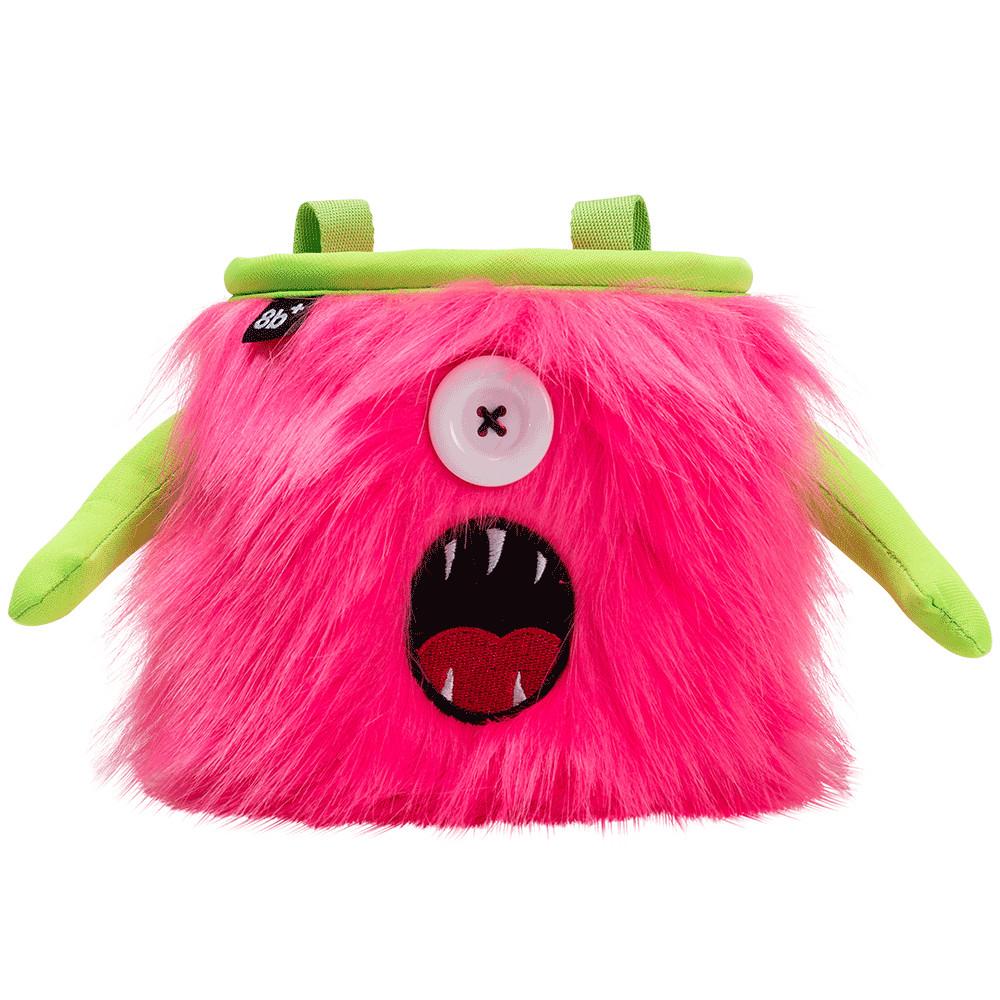 8BPlus Kelly Monster Chalk Bag, front view with monster face in pink and green