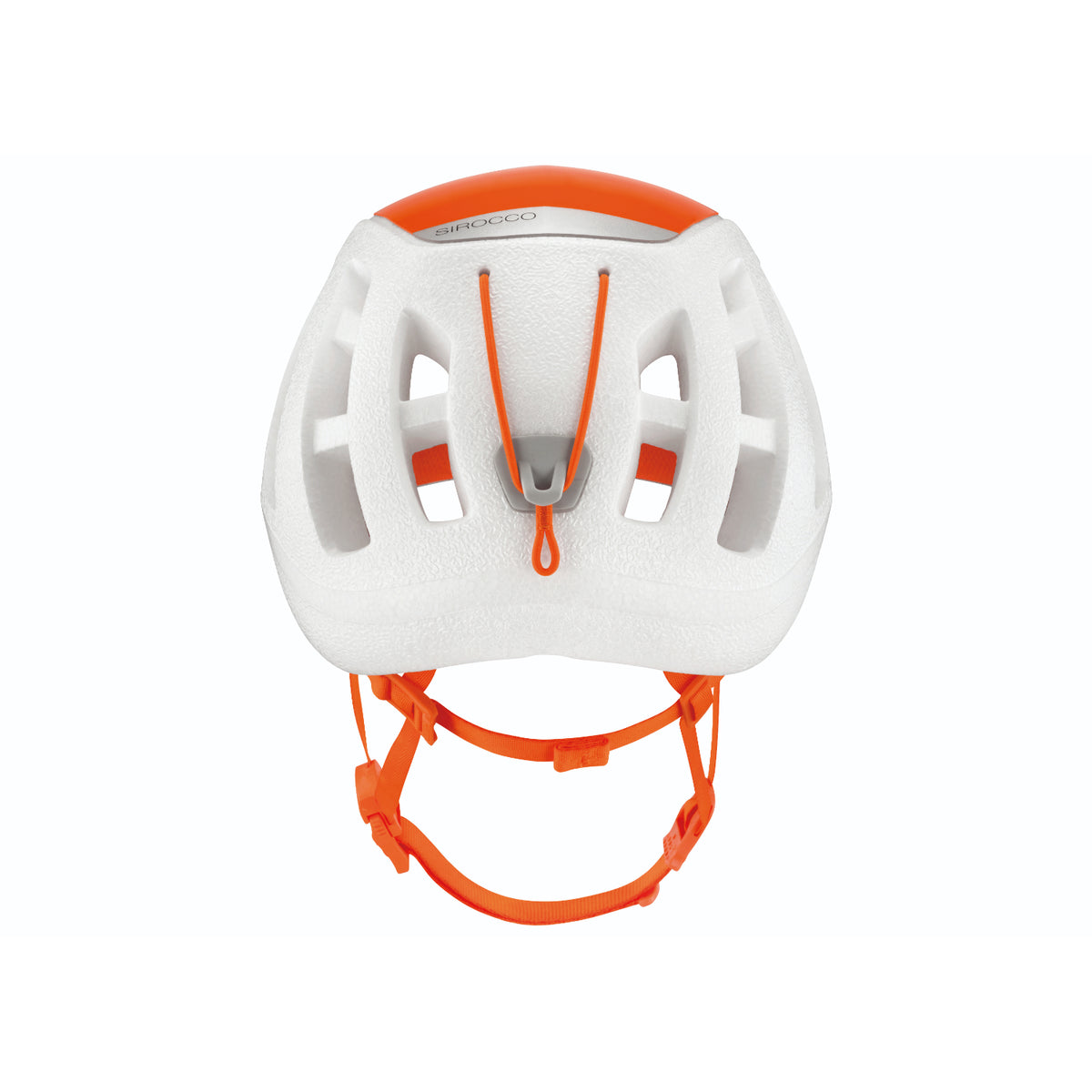 Petzl Sirocco in white and orange showing the rear