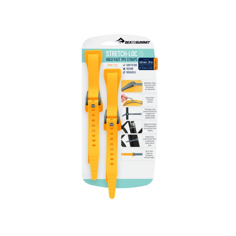Sea To Summit Stretch-Loc 25 TPU Straps, 2pair  in yellow
