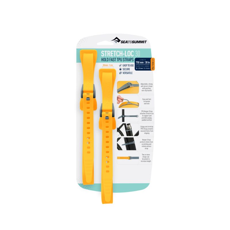 Sea To Summit Stretch-Loc 30 TPU Straps, 2 pack in yellow