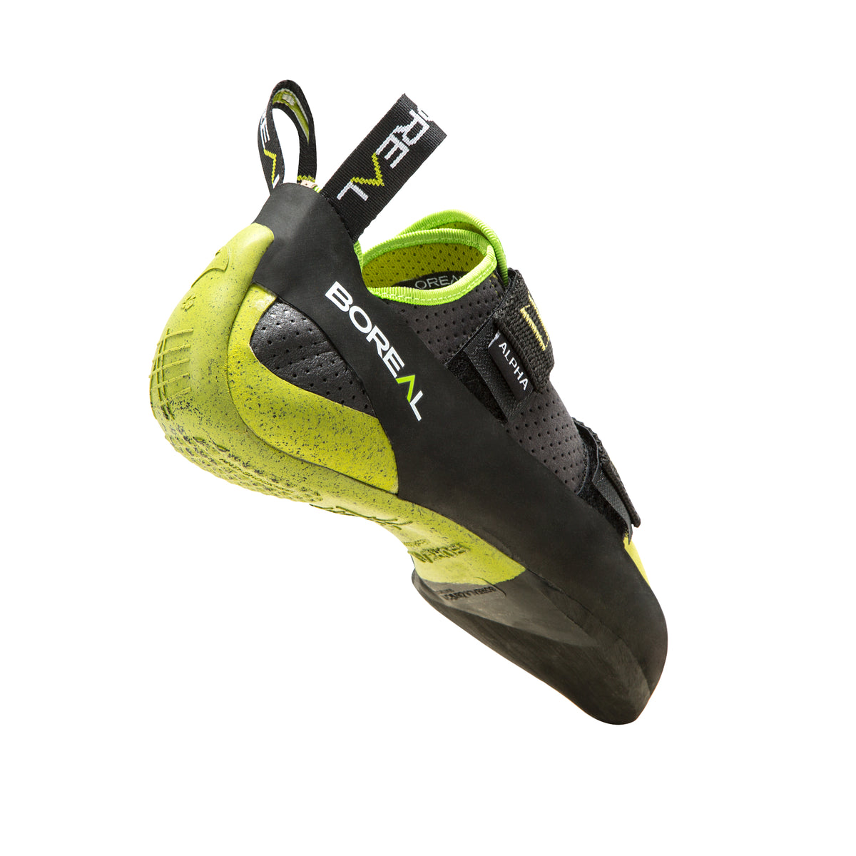 Boreal Alpha VC in green and black showing heel
