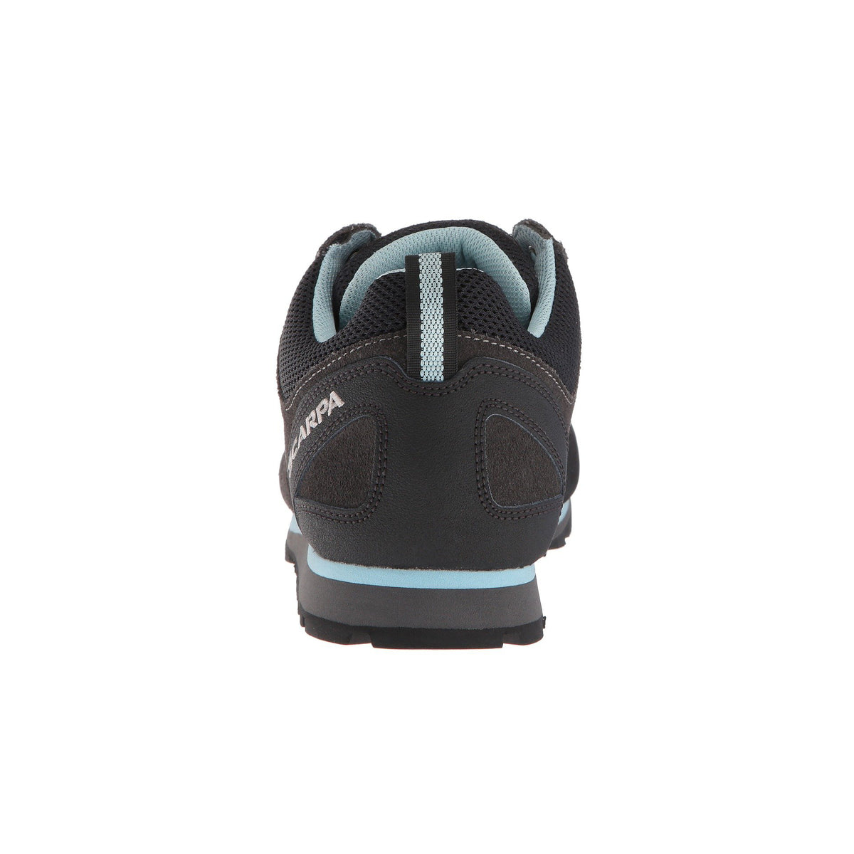 Scarpa Crux Womens approach shoe view from behind, showing the heel design detail