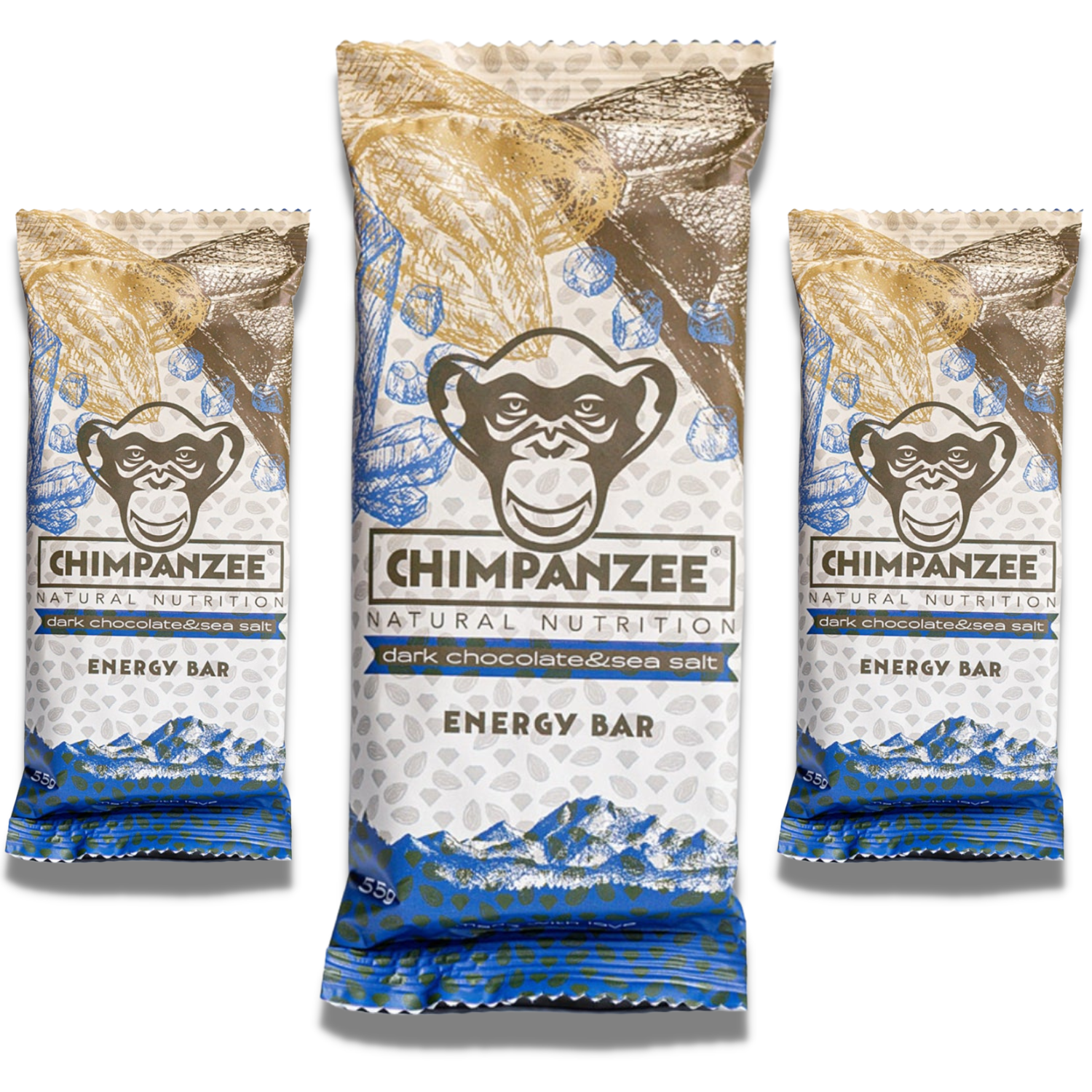 Chimpanzee Energy Bar - Dark Chocolate & Sea Salt 3-Pack