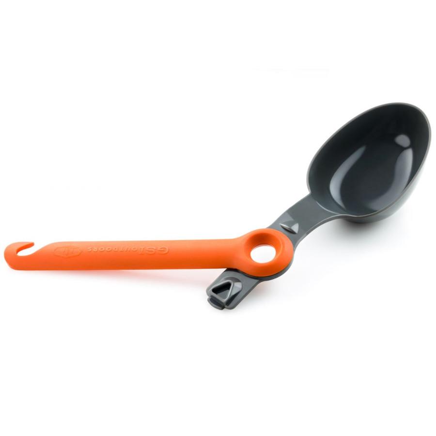 GSI Pivot Spoon camping utensil, shown with handle slightly rotated
