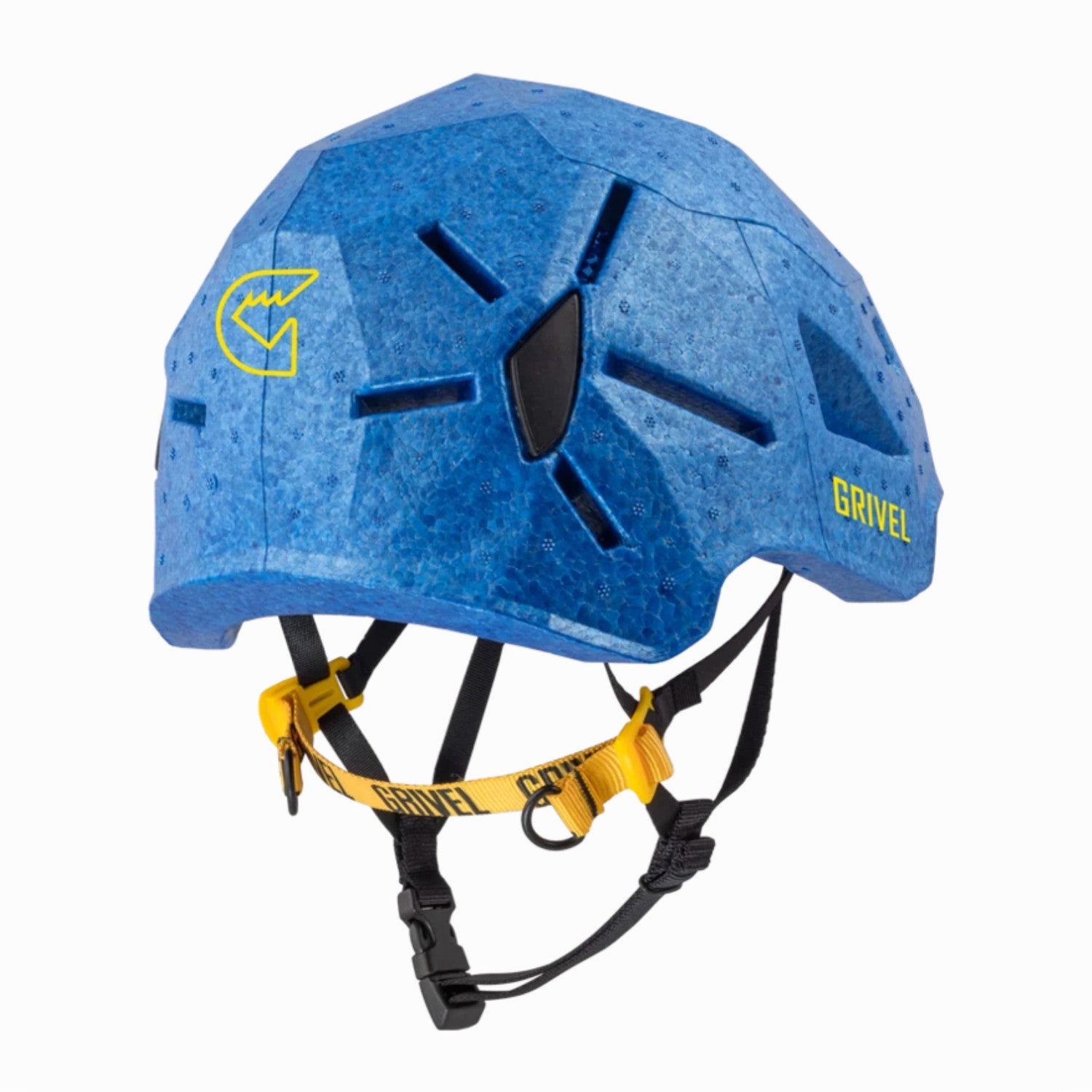 Grivel Duetto climbing and skiing helmet, front/side view in Blue colour