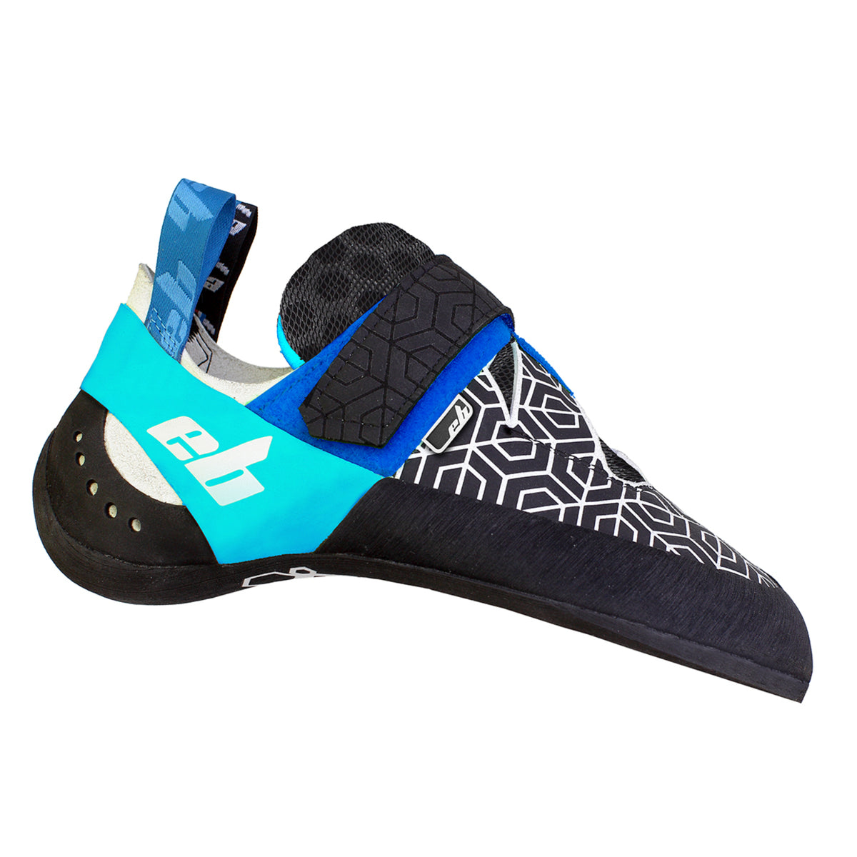 EB Guardian 3.0 climbing shoe showing the outside logo and upper pattern